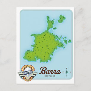 Barra-Landkarte Postkarte