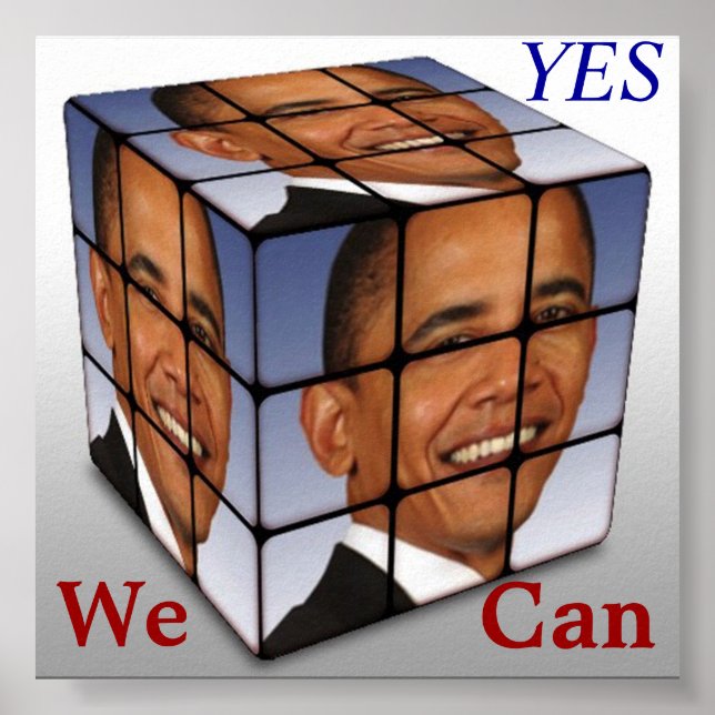 Barrack Obama Cube, ja, wir können Poster (Vorne)