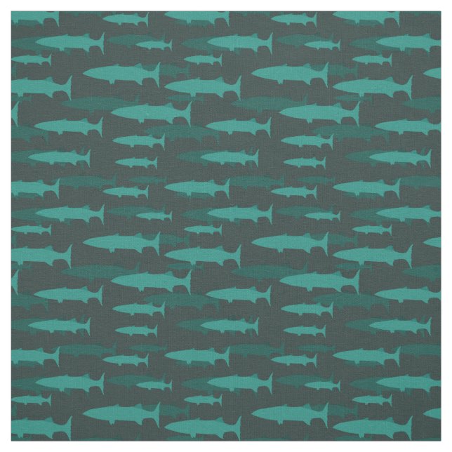 Barracuda Blauer Fisch Muster Stoff (Muster)