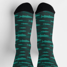 Barracuda Fisch Cooler Blauer Ton Socken