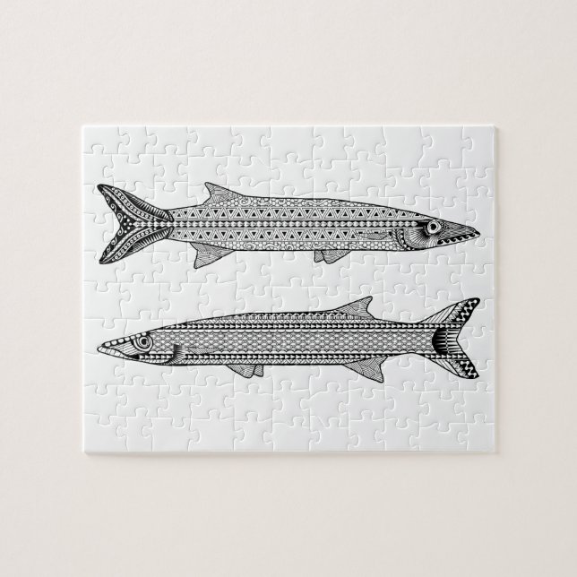 Barracuda Fisch Erwachsener Farbpuzzle Puzzle (Horizontal)