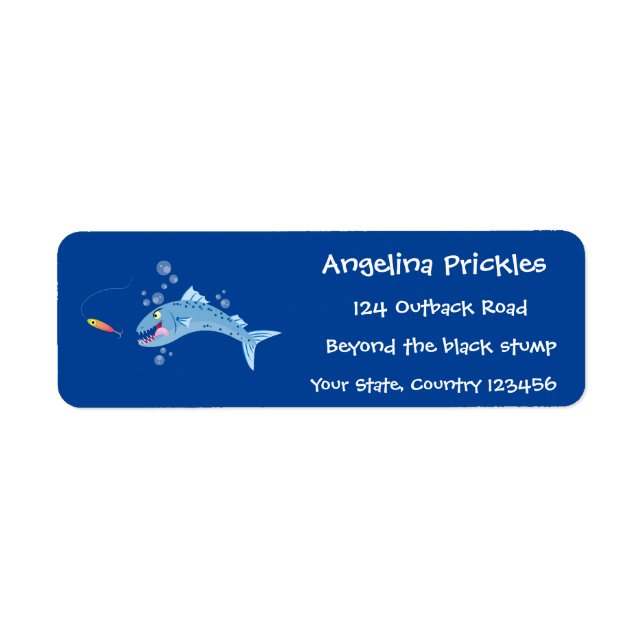 Barracuda Fisch hungriger Cartoon (Vorne)