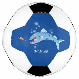 Barracuda Fisch hungriger Cartoon Fußball