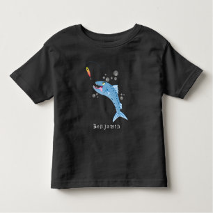 Barracuda Fisch hungriger Cartoon Kleinkind T-shirt