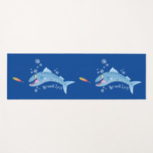 Barracuda Fisch hungriger Cartoon Yogamatte