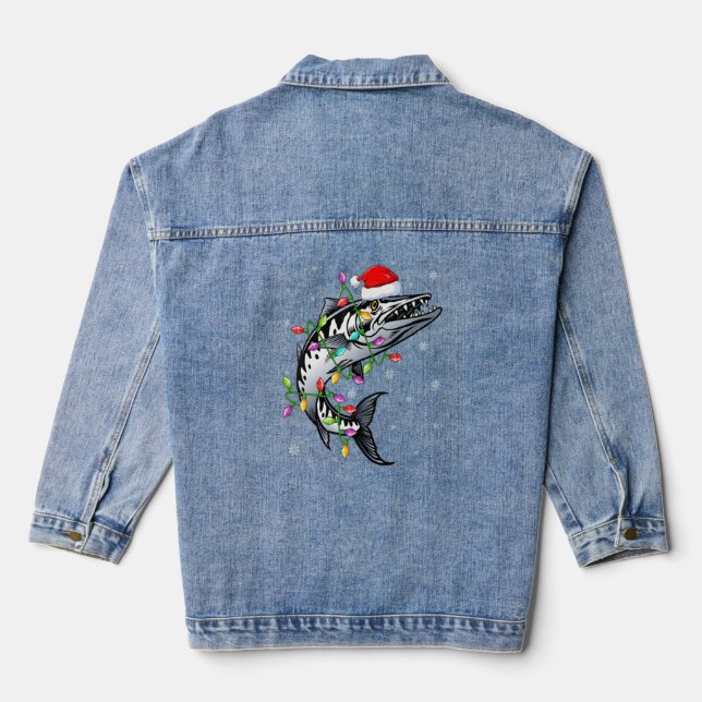 Barracuda Fish Xmas Lighting Rentier Barracuda Ch Jeansjacke (Rückseite)