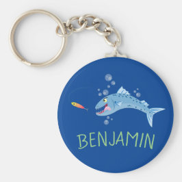 Barracuda hungriger Cartoon Schlüsselanhänger