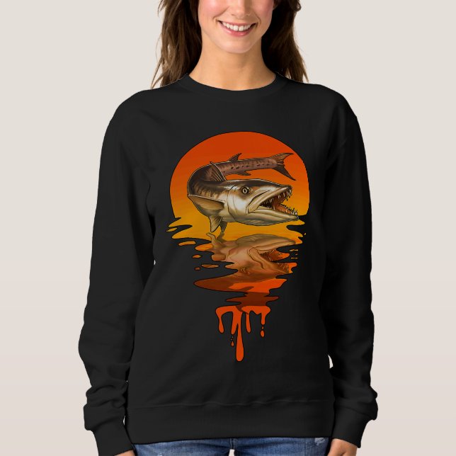 Barracuda im Vintage-Retro-Stil Sweatshirt (Vorderseite)