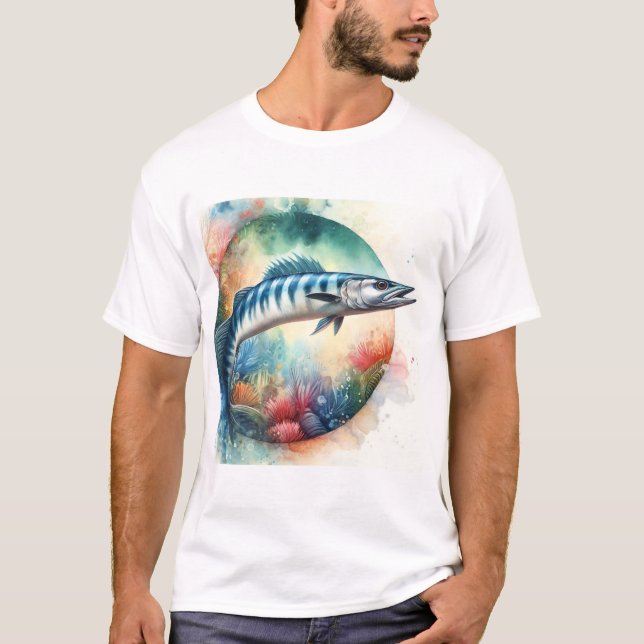 Barracuda in Vibrant Waters 130624AREF119 - Waterc T-Shirt (Vorderseite)