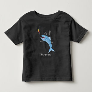 Barrakuda-Fisch hungrige Fischerei Cartoon-Illustr Kleinkind T-shirt