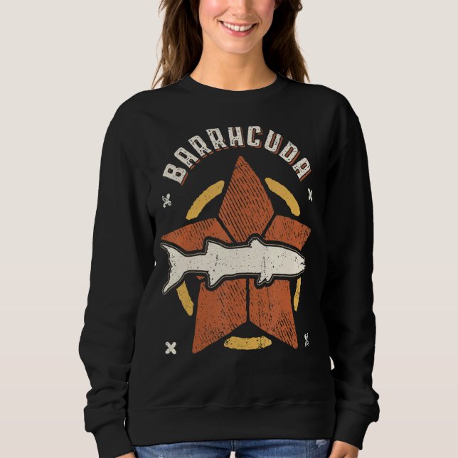 Barrakuda Fisch Vintage Retro Klassisches Tier Sweatshirt (Vorderseite)