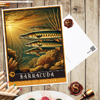 Barrakuda | Süße Familie Vintage-Tier-Postkarte