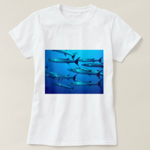 Barrakuda-Tiefseetaucher-Ozean-Wasser-tropische-We T-Shirt