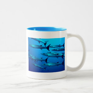Barrakuda-Tiefseetaucher-Ozean-Wasser-tropische-We Zweifarbige Tasse