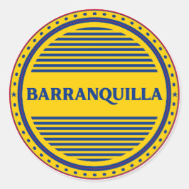 Barranquilla City Pride Emblem Colombian Identity Runder Aufkleber