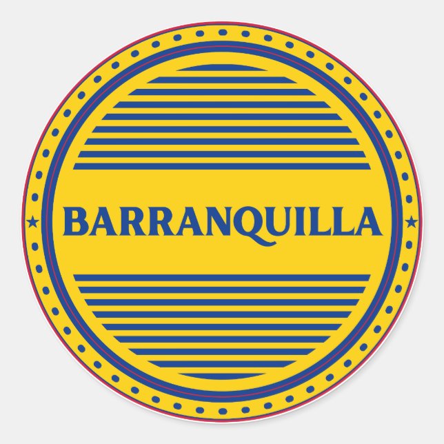Barranquilla City Pride Emblem Colombian Identity Runder Aufkleber (Vorderseite)