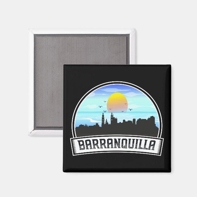 Barranquilla Colombia Skyline Panorama View Magnet (Vorderseite/Rückseite)