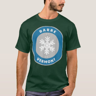 Barre Vermont VT Winterschnee Schneeflocke Abzeich T-Shirt