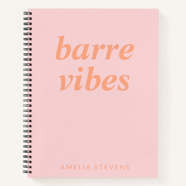 Barre Vibes Pink Orange Ballet Dancer Personalisie Notizbuch (Vorderseite)