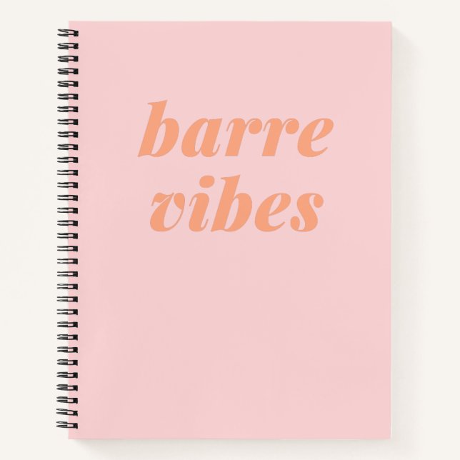 Barre Vibes Pink und Orange Ballet Dancer Design Notizbuch (Vorderseite)