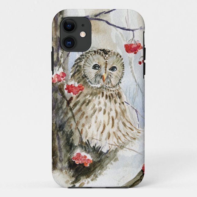 Barred Owl Aquarellmalerei Case-Mate iPhone Hülle (Rückseite)