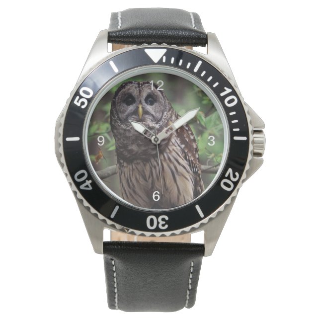 Barred Owl Armbanduhr (Vorderseite)