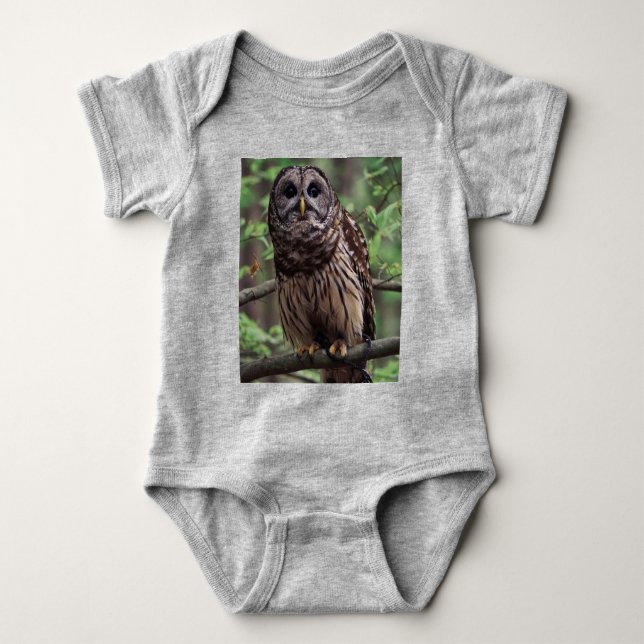 Barred Owl Baby Strampler (Vorderseite)