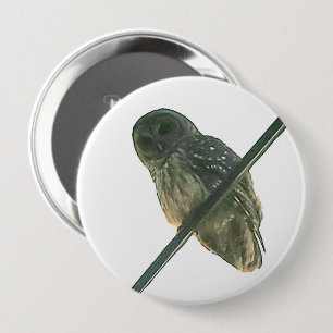 Barred Owl Button