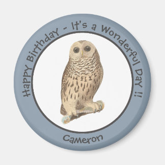 Barred Owl - Geburtstag oder anderes Party Themed  Magnet