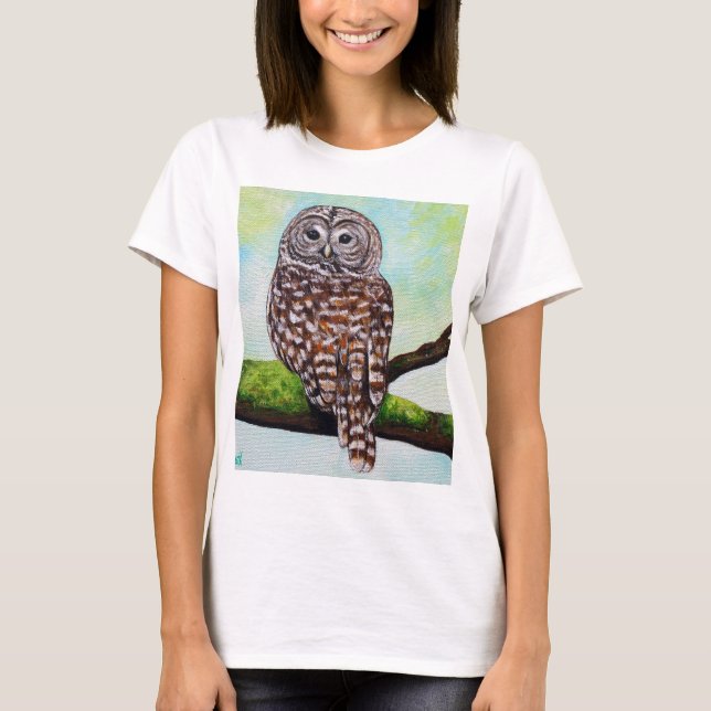 Barred Owl Painting T-Shirt (Vorderseite)