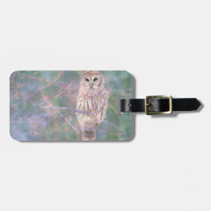 Barred Owl Pastel Digitales Ölgemälde Gepäckanhänger
