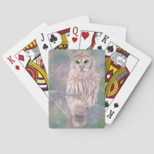 Barred Owl Pastel Oilpainting Spielkarten