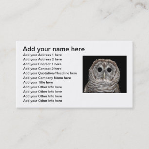Barred Owl Visitenkarte
