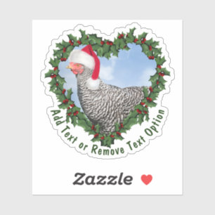 Barred Rock Chicken Wreath Weihnachten Aufkleber