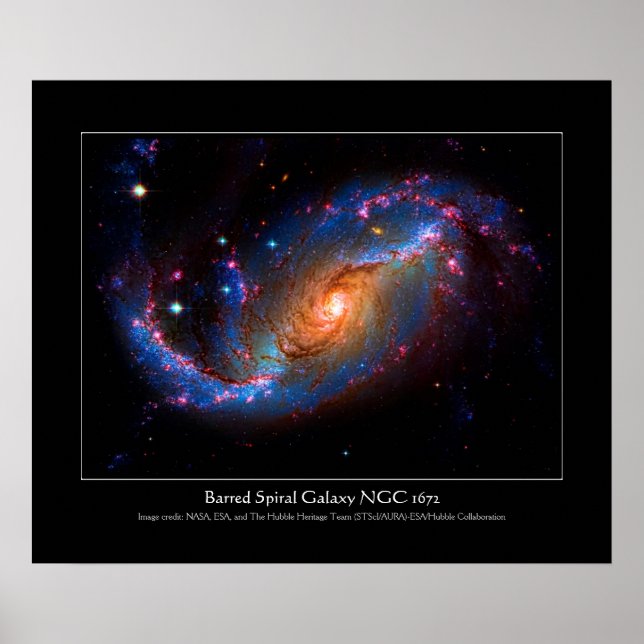 Barred Spiral Galaxy NGC 1672 Poster (Vorne)