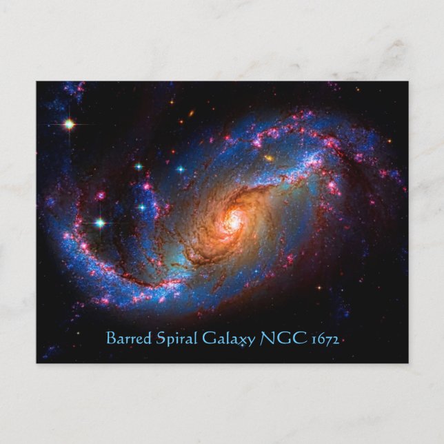 Barred Spiral Galaxy NGC 1672 Postkarte (Vorderseite)