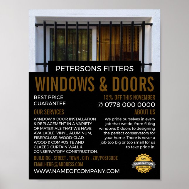 Barred Window, Window & Door Fitter Company Poster (Vorne)