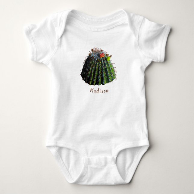 Barrel Cactus Baby Bodysuit Baby Strampler (Vorderseite)
