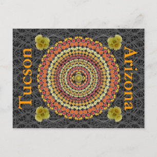 Barrel Cactus Mandala 2 als Postkarte