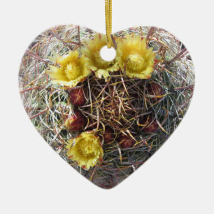 Barrel Cactus Pflanze Fishaken Yellow Keramikornament
