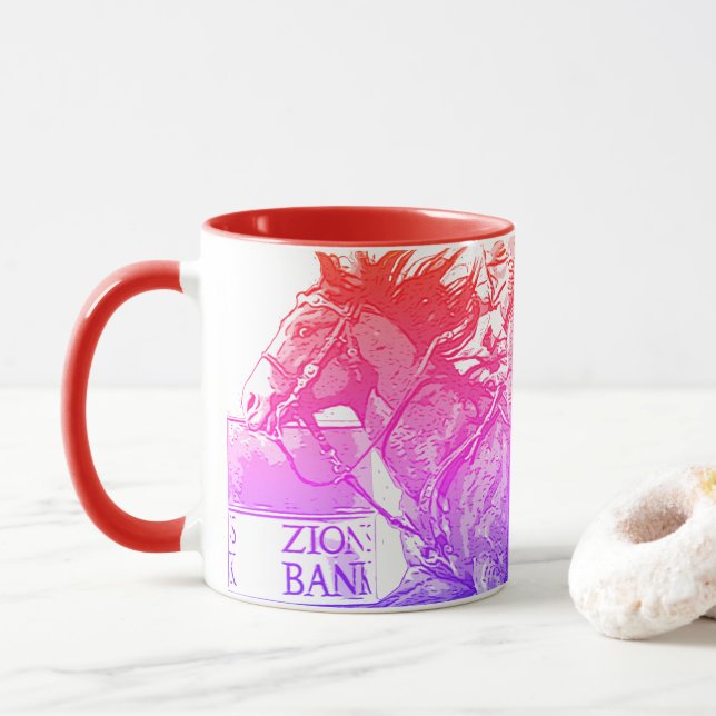 Barrel Racer II (Regenbogen) Tasse (Mit Donut)