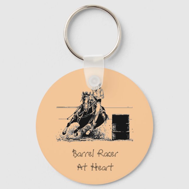 Barrel Racer im Herzen Schlüsselanhänger (Vorderseite)