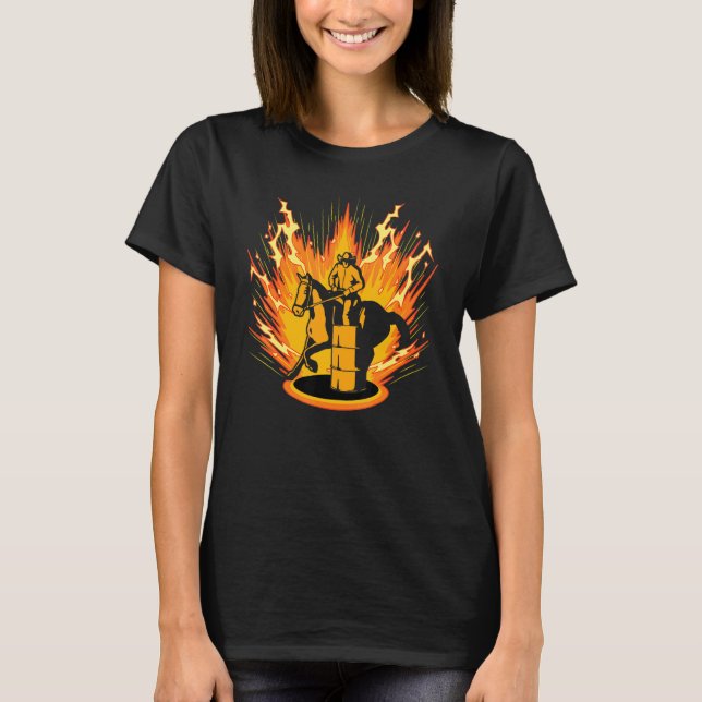 Barrel Racer Pferd Rodeo T-Shirt (Vorderseite)