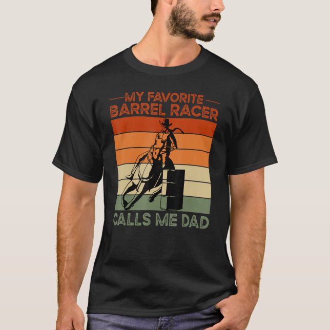 Barrel Racer Vater Western Rodeo Pferd T-Shirt (Vorderseite)