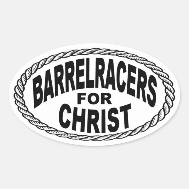 Barrel Racers für Christ Euro Style Ovaler Aufkleber (Vorderseite)