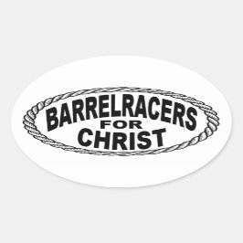 Barrel Racers für Christ Euro Style Ovaler Aufkleber