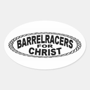 Barrel Racers für Christ Euro Style Ovaler Aufkleber