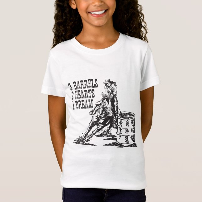 Barrel Racing 3 Barrels 2 Herzen 1 Traum T-Shirt (Vorderseite)