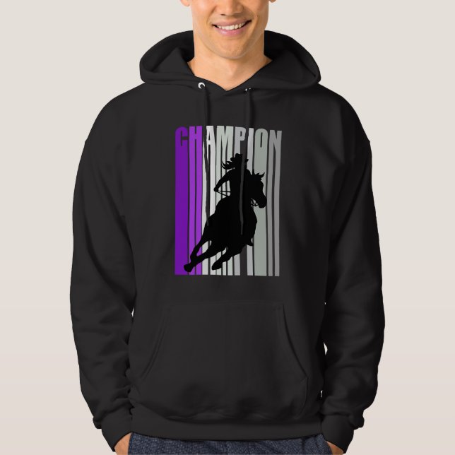 Barrel Racing Champion Horse Riding Purple Cowgirl Hoodie (Vorderseite)