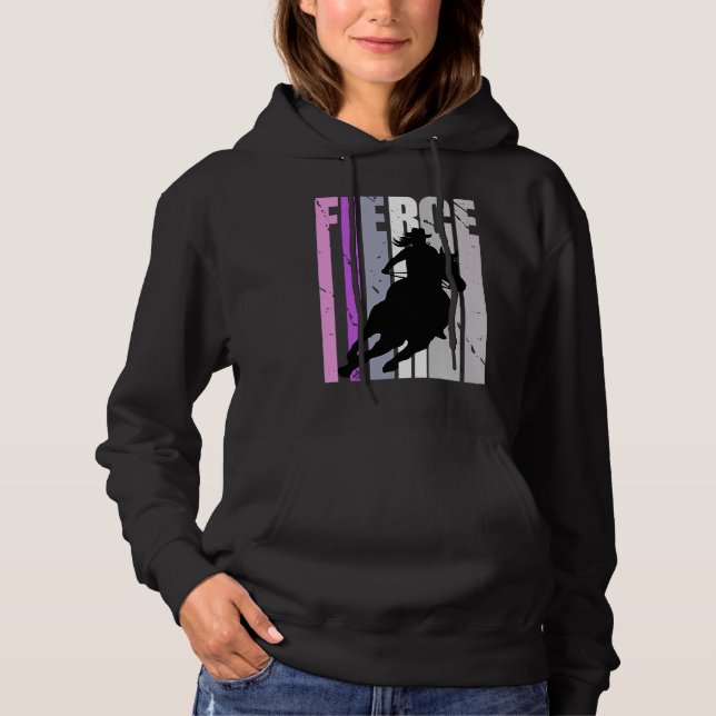 Barrel Racing Fierce Cowgirl Hat Western Girls Sou Hoodie (Vorderseite)